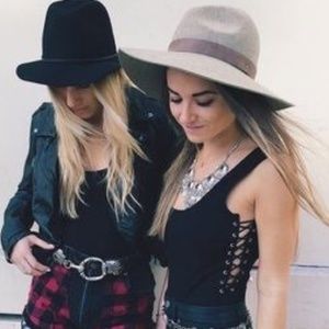 LF black side lace up bodysuit